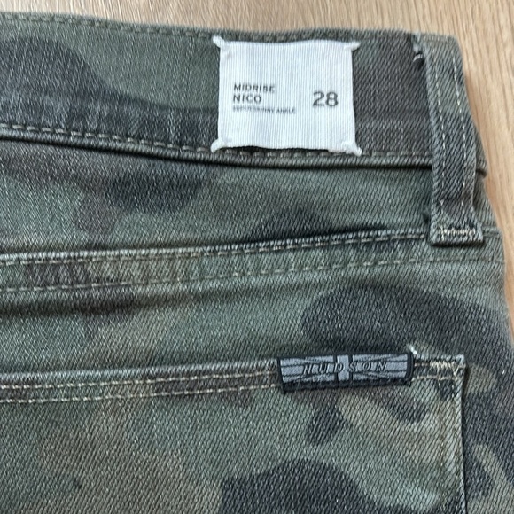 NWOT Hudson Midrise Nico Super skinny Ankle  Camo Jeans Green Soze 28 0100 - Picture 7 of 9